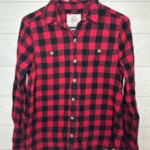 SO Red and Black Plaid Juniors Shirt